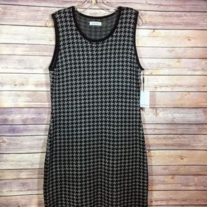 Calvin Klein Sleeveless Sweater Dress Houndstooth